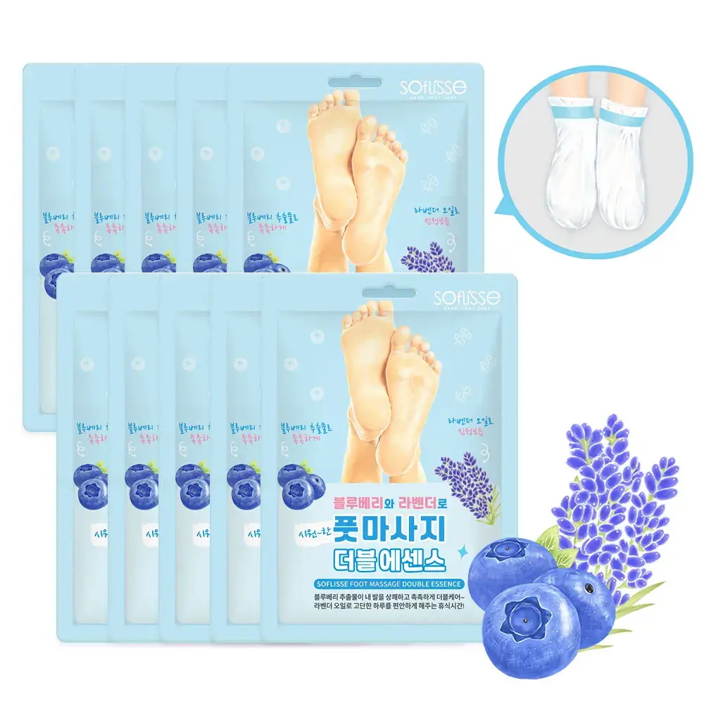 [증량] 소프리스 풋 마사지 더블 에센스 마스크 10매